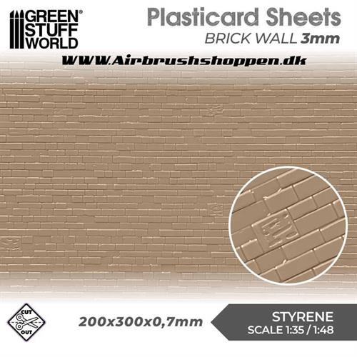 Plasticard - Brick Walls 3mm GSW